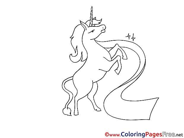 Unicorn Children download Colouring Page