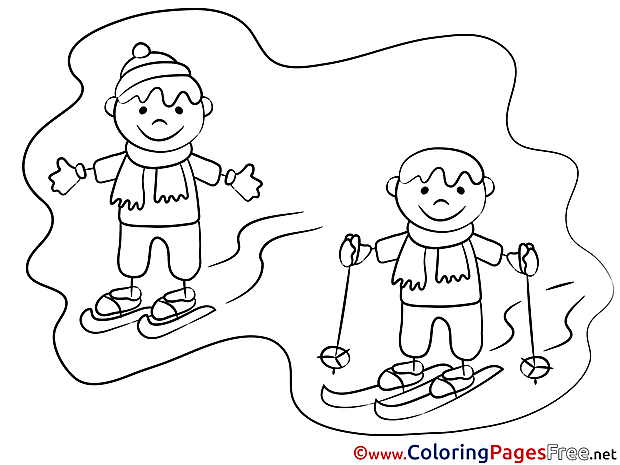 Winter Sport download Colouring Sheet free