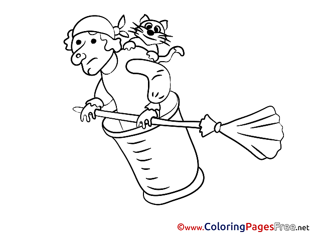 Witch printable Coloring Pages for free