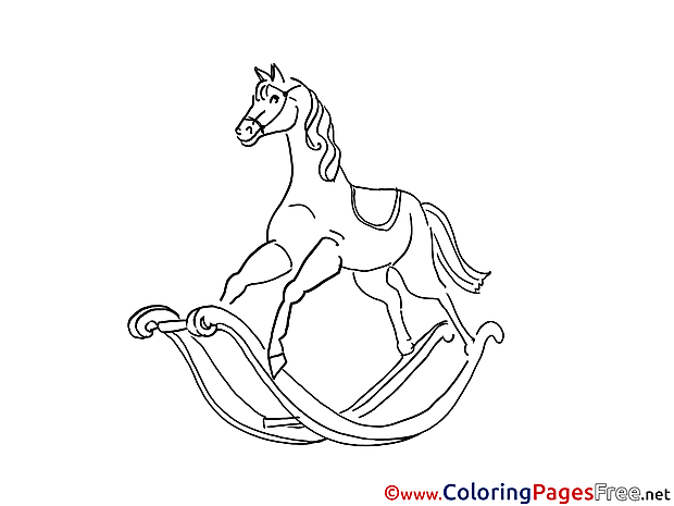 Wooden Horse for free Coloring Pages download