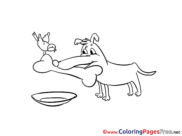 Bone for Kids printable Colouring Page