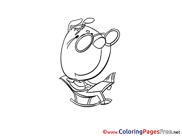 Book Colouring Page printable free