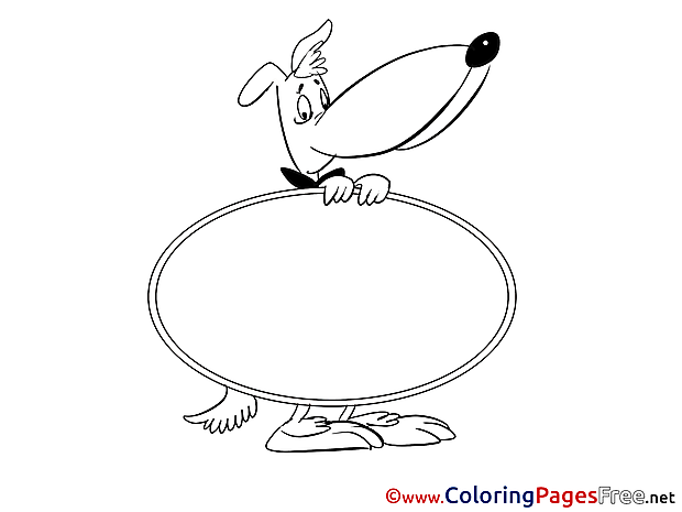 Dog free Colouring Page download