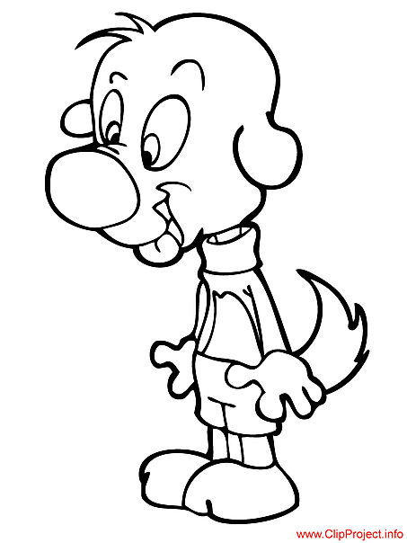 Free coloring sheet cartoon dog