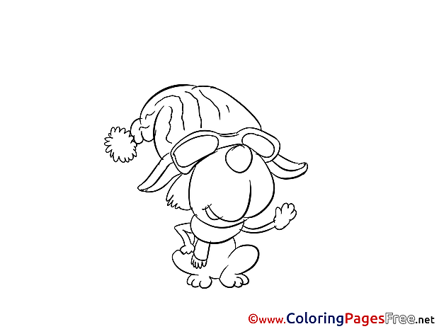 Hat Dog printable Coloring Sheets download