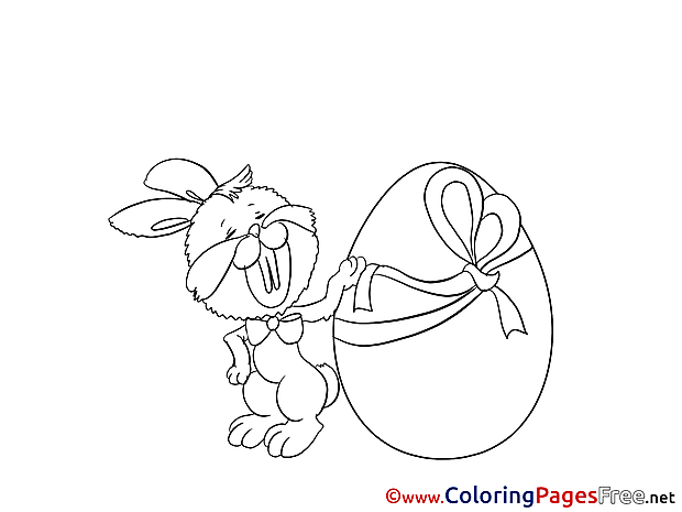 Big Egg Hare Coloring Pages Easter
