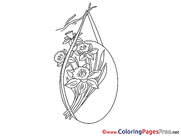 Bouquet Flowers Easter Colouring Sheet free
