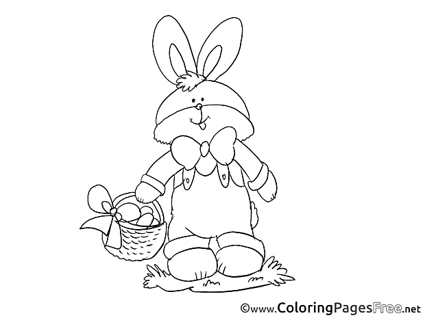 Bunny Kids Easter Coloring Pages