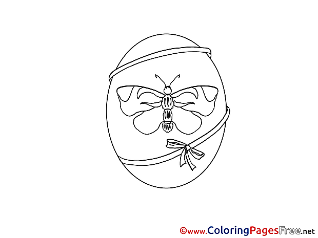 Butterfly Egg free Colouring Page Easter