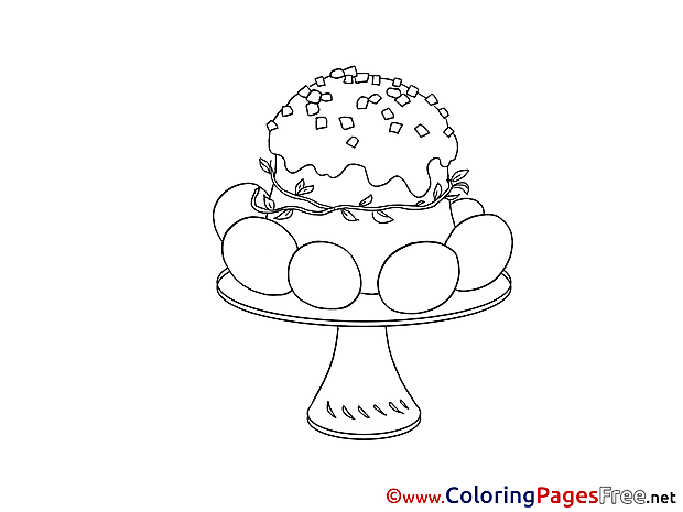 Cake Vase Easter Coloring Pages free
