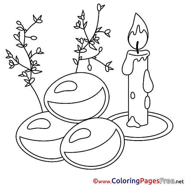 Candle Eggs Easter Colouring Sheet free