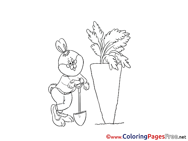Carrot Bunny Coloring Sheets Easter free