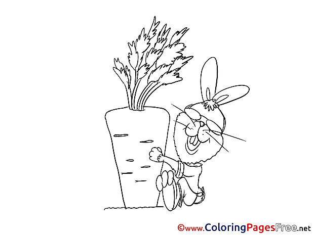 Carrot Hare download Easter Coloring Pages