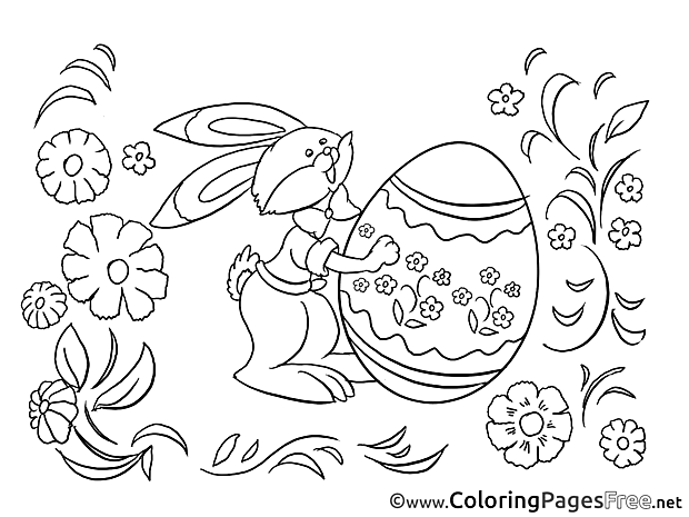 Colouring Page Egg Bunny Easter free