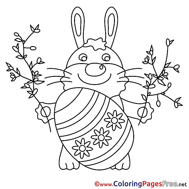 Colouring Sheet Hare download Easter