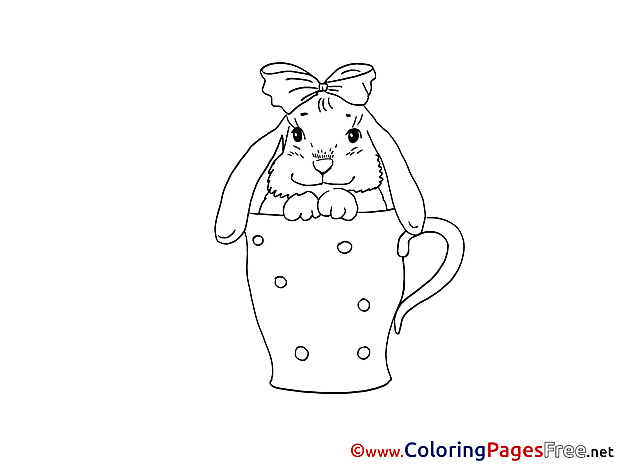 Cup with Hare Easter free Coloring Pages