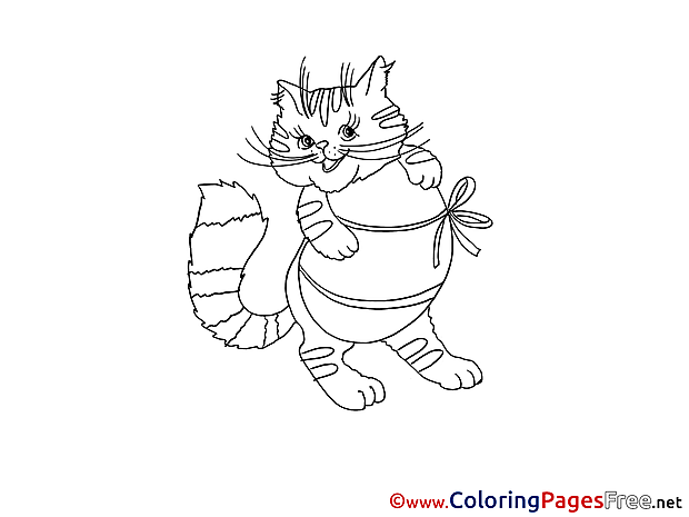 Fat Cat Easter Colouring Sheet free