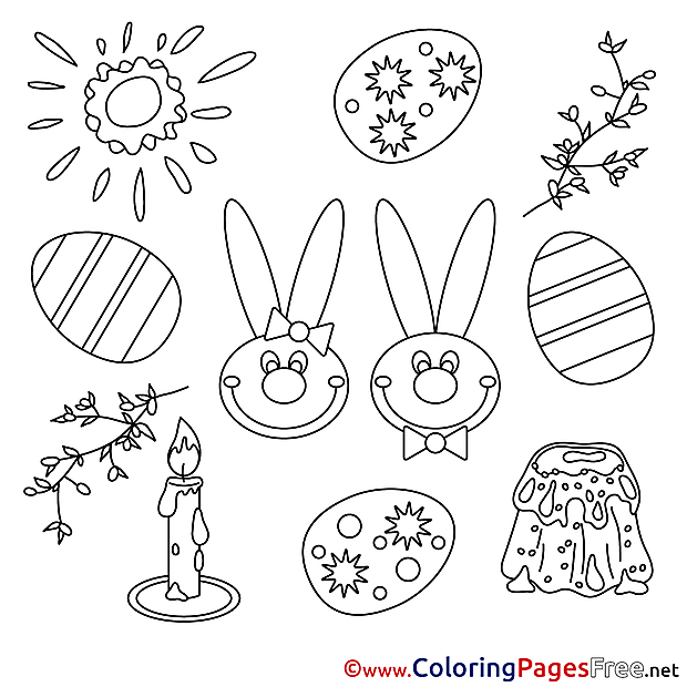 Festival Children Easter Colouring Page