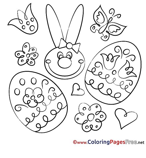 Festival Hare printable Easter Coloring Sheets