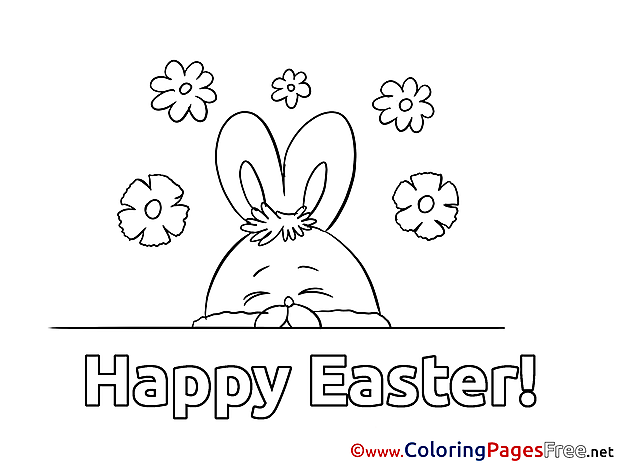 Flowers Bunny Coloring Pages Easter