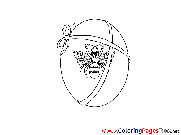 Fly on Egg Colouring Sheet download Easter