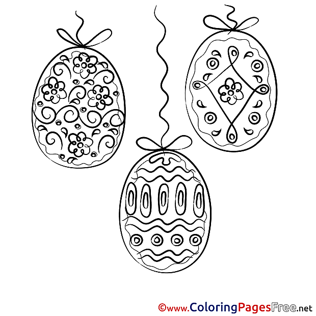 Free Colouring Page Easter Eggs