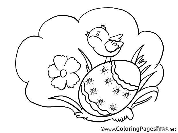 Grass Bird printable Easter Coloring Sheets