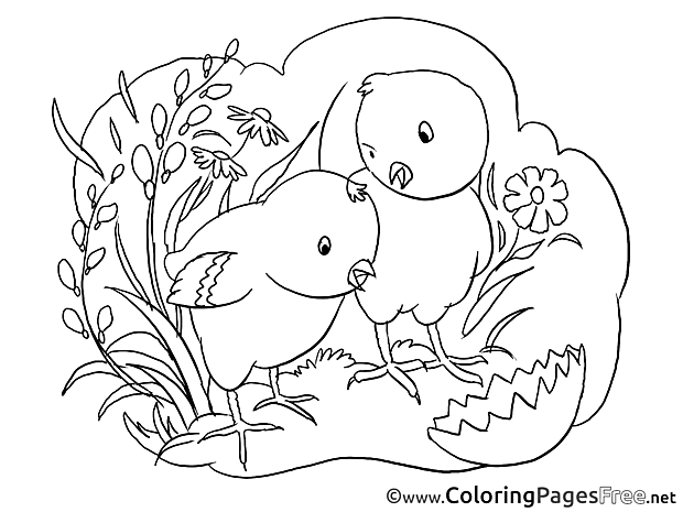Grass Chickens Easter free Coloring Pages