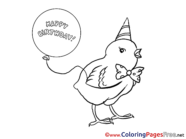 Happy Birthday Chicken Easter Coloring Pages download