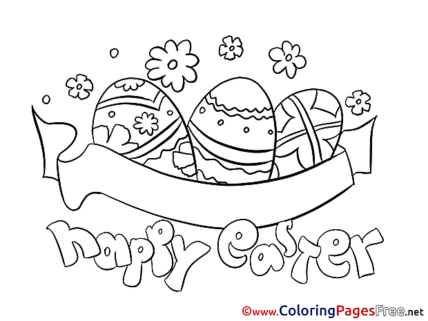 Happy Easter Colouring Page Easter free