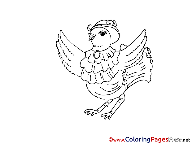 Hen Colouring Sheet download Easter