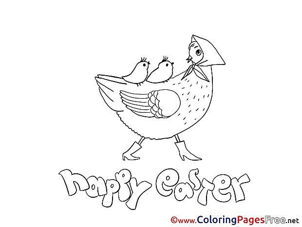 Hen download Easter Coloring Pages