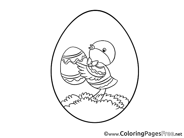 Image Chicken free Colouring Page Easter