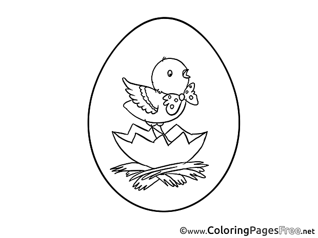 Kids Easter Coloring Page Chicken
