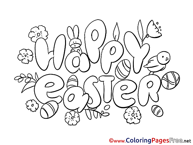 Party Kids Easter Coloring Page