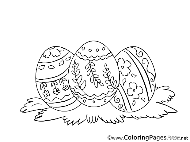 Postcard Eggs Easter free Coloring Pages
