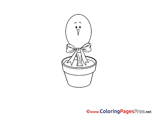 Pot with Egg download Easter Coloring Pages