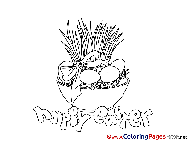 Pot with Herb Colouring Sheet download Easter