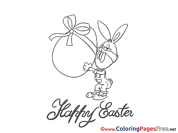 Present Kids Easter Coloring Page