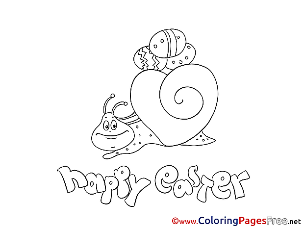 Snail with Eggs printable Easter Coloring Sheets