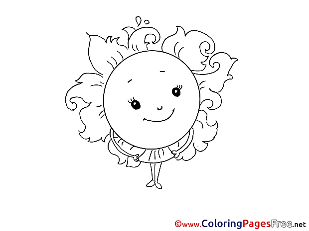 Sun free Colouring Page Easter