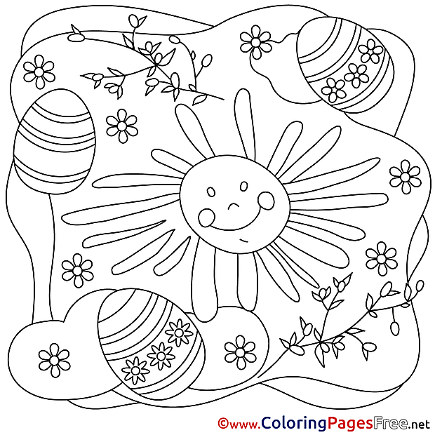 Sun printable Coloring Pages Easter