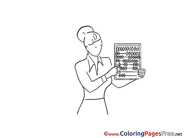 Abacus Woman free Colouring Page download