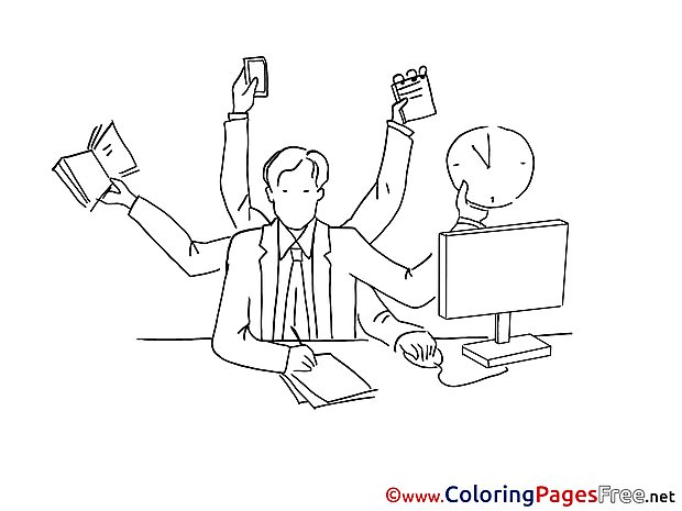 Businessman for Kids printable Colouring Page