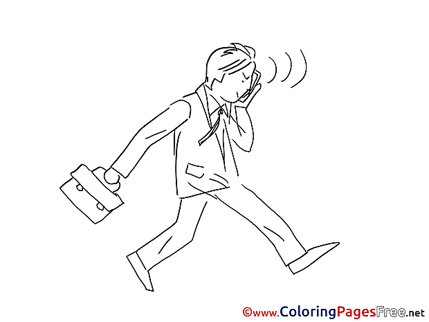 Businessman speaks printable Coloring Pages for free