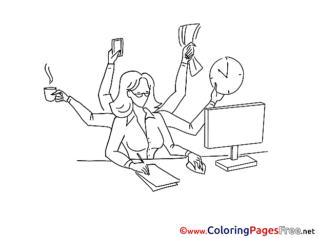 Businesswoman Kids download Coloring Pages