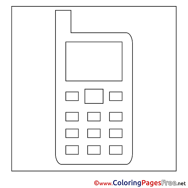 Cell Phone Children Coloring Pages free