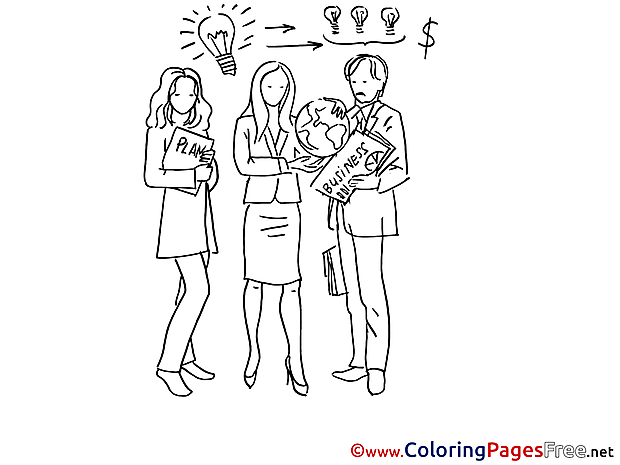 Colleagues Business Colouring Page printable free