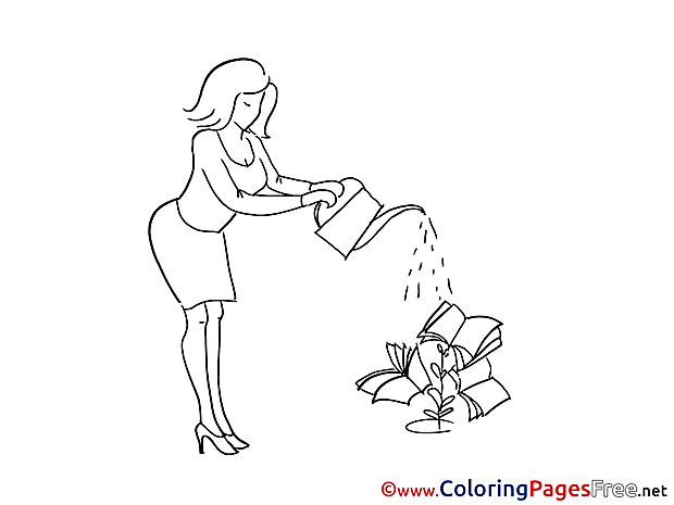 Economy Woman pours Coloring Sheets download free