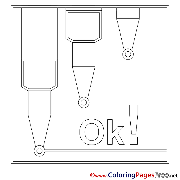 Markers for Kids printable Colouring Page